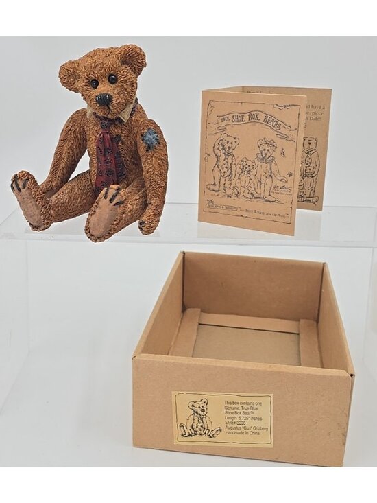 Boyds Other - Boyds Bear "Gus" Griszberg #3200 Figurine True Blue Shoe Box Bear Resin 5.725"